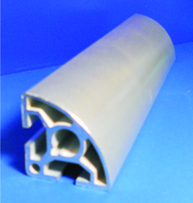 Perfil  de aluminio 1/4 circulo 